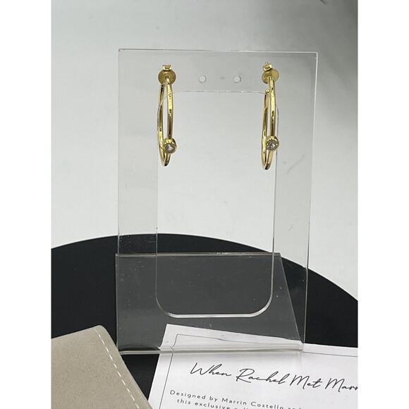 Marrin Costello Curateur 14k Gold Plated Sterling Silver Topaz Hoop Earrings - Picture 2 of 10